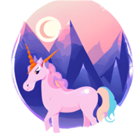 carino unicorno arcobaleno fantasia png