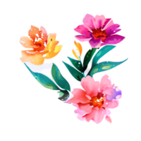 vintage water color flower element png