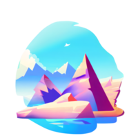 mountain landscape gradient badge png