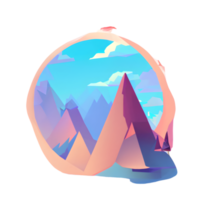 Montagne paysage pente badge png