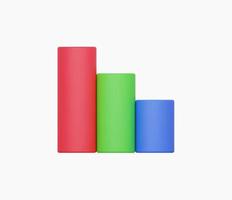 3d Realistic Graphic bar or Chart icon vector illustration.