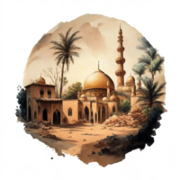 vattenfärg målning av en moské png