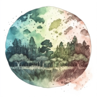 watercolor painting about Earth Day png