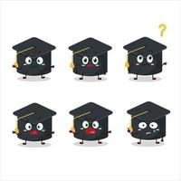 Cartoon character of college hat with what expression vector