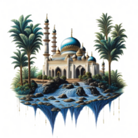 Watercolor painting of a mosque png