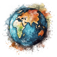 watercolor painting about Earth Day png