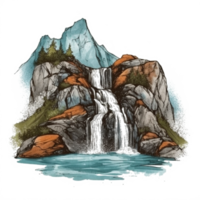 Aquarell Gemälde von Berge png