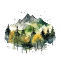 Aquarell Gemälde von Berge png