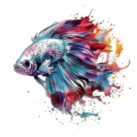 Watercolor painting of betta fish png