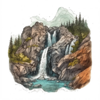 Aquarell Gemälde von Berge png