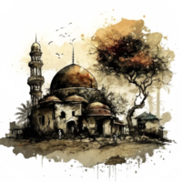 aquarelle La peinture de une mosquée png