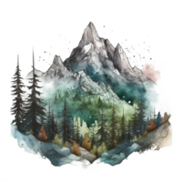 aquarelle La peinture de montagnes png