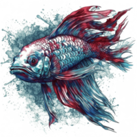 vattenfärg målning av betta fisk png