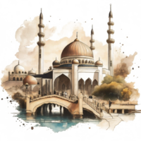 Aquarell Gemälde von ein Moschee png