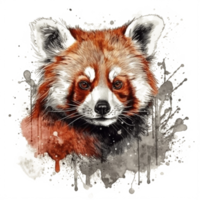 aguarela pintura do uma vermelho panda png