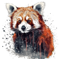 aguarela pintura do uma vermelho panda png