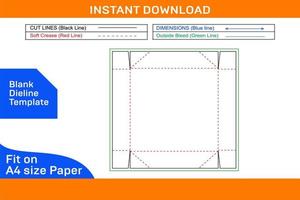 Foldable or Collepssobl corrugated shipping box dieline template and 3D box design Blank dieline template vector