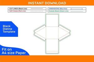 Triangle corrugated food box or gift box dieline template and 3D vector file Blank dieline template