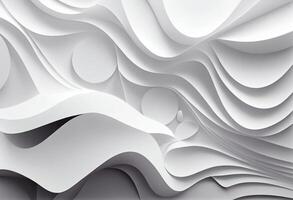 Modern white abstract shapes background. Generate Ai photo