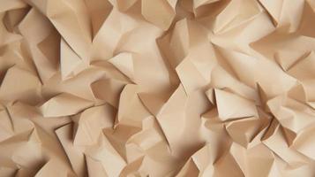 close up of crumpled brown paper texture background with copy space photo