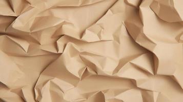 close up of crumpled brown paper texture background with copy space photo