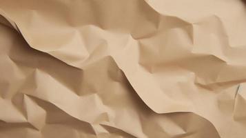 close up of crumpled brown paper texture background with copy space photo