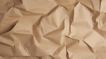 close up of crumpled brown paper texture background with copy space photo