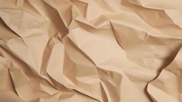 close up of crumpled brown paper texture background with copy space photo