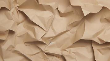close up of crumpled brown paper texture background with copy space photo