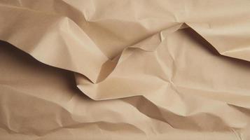 close up of crumpled brown paper texture background with copy space photo