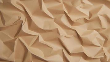 close up of crumpled brown paper texture background with copy space photo