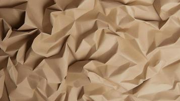 close up of crumpled brown paper texture background with copy space photo