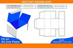 creativo indestructible remitente caja dieline modelo y 3d caja diseño vector archivo caja dieline y 3d caja