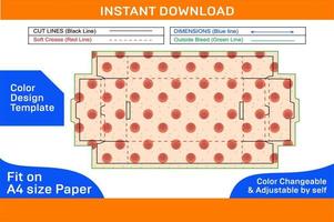 lado bloquear doble pared bandeja caja dieline modelo y 3d caja diseño color diseño modelo vector