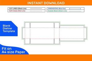 Corrugated cardboard packaging box dieline template and 3D vector file Blank dieline template