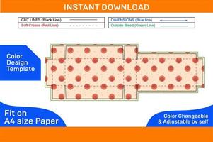 Corrugated cardboard packaging box dieline template and 3D vector file Color Design Template