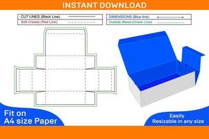 Corrugated Mailer box or Shipping box dieline template and 3D render file Box dieline and 3D box vector