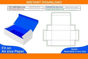 Folding corrugated carton box dieline template and 3D box design Box dieline vector