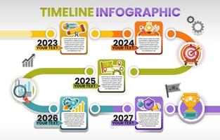 Timeline Infographic Round Colorful Tone vector