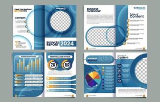Creative Blue Circle Business Report Template vector