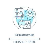 Infrastructure turquoise concept icon. Connecting to network. Layer of metaverse abstract idea thin line illustration. Isolated outline drawing. Editable stroke vector