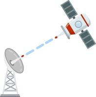 antena para recepción radio y televisión señales Radar torre. radio ondas. comunicación con un espacio satélite en orbita. aislado plano astronave vector