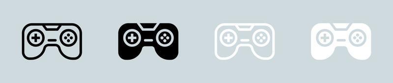 Joystick icon set in black and white. Game controller signs vector illustration.