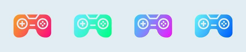 palanca de mando sólido icono en degradado colores. juego controlador señales vector ilustración.