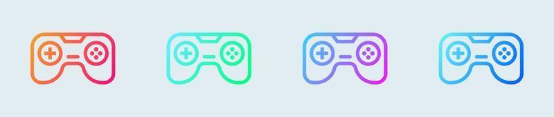 Joystick line icon in gradient colors. Game controller signs vector illustration.