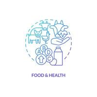 Food and health blue gradient concept icon. Farm product quality. Agriculture policy objective abstract idea thin line illustration. Isolated outline drawing vector