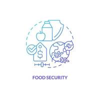 Food security blue gradient concept icon. Nutrition products management. Agriculture policy concern abstract idea thin line illustration. Isolated outline drawing vector