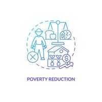 Poverty reduction blue gradient concept icon. Create workplaces. Agriculture policy concern abstract idea thin line illustration. Isolated outline drawing vector