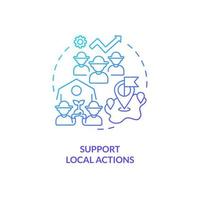 Support local actions blue gradient concept icon. Farming business. Rural development program abstract idea thin line illustration. Isolated outline drawing vector