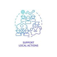 Support local actions blue gradient concept icon. Farming business. Rural development program abstract idea thin line illustration. Isolated outline drawing vector